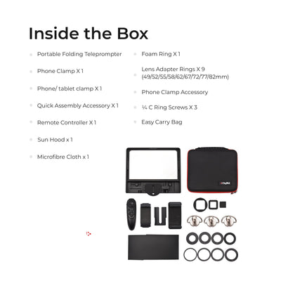 Digitek (DTP 010) 10â€ Digitek Teleprompter for Smartphone & DSLR Supports w/Remote Control, APP Compatible with iOS & Android System for Video Creator - Digitek