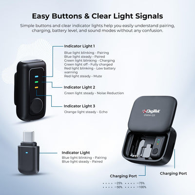 Digitek (DWM 123) 2-in-1 Wireless Microphone (Black)