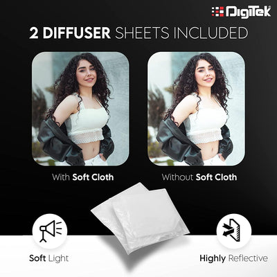 Digitek (DSB-120 Bowens)120CM Octagon Soft Box with Bowens Mount Lightweight & Portable , Comes with Diffuser Sheets & Carrying Case (DSB-120 Bowens) - Digitek