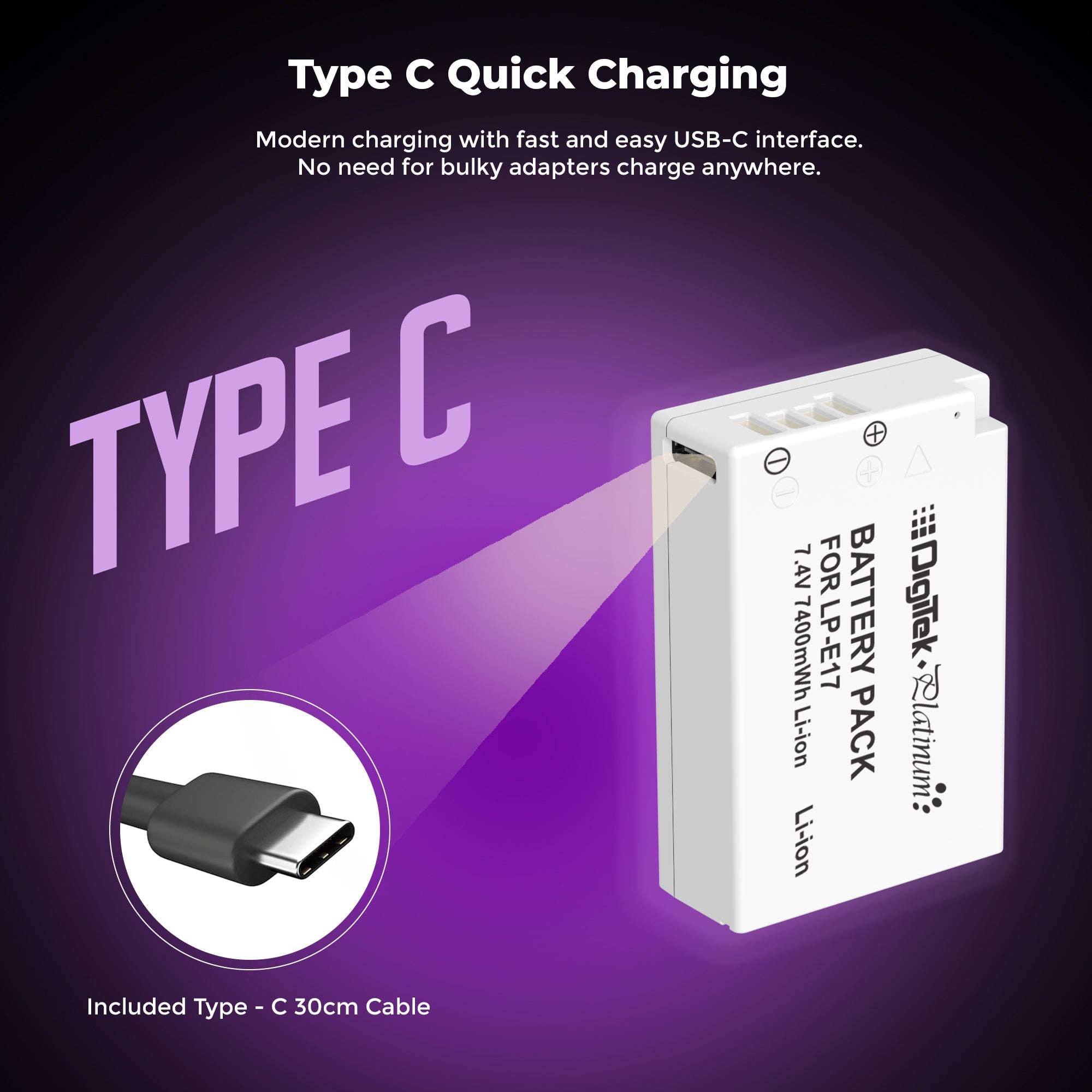 Digitek Platinum (LP-E17 Type C) 1250mAh Li-ion Battery for Canon Cameras